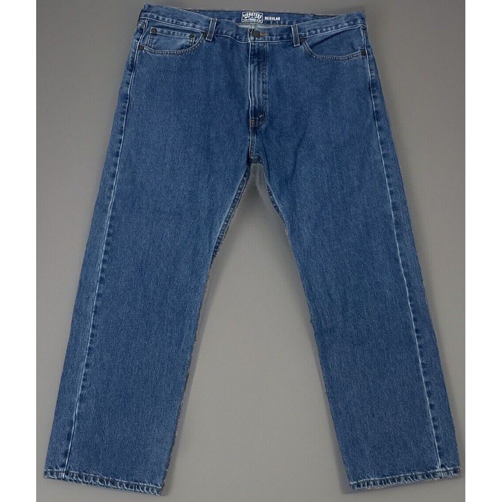 Levi✨Strauss Signature Mens Regular Fit Dark Blue Jeans 42x30
